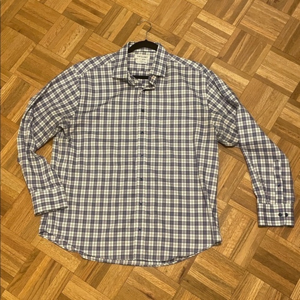 EUC TWILLORY non iron safe cotton plaid shirt
